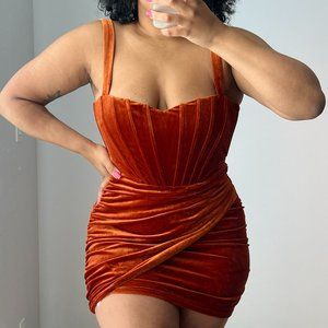 Velvet Corset Mini Dress